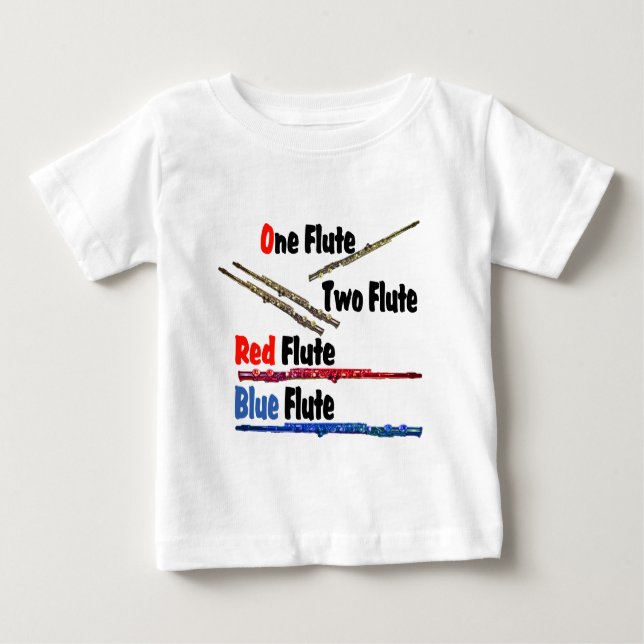 Red Flute Blue Flute Baby T-Shirt (Front)
