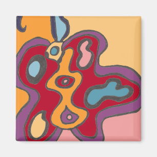 Red Flutterfly Magnet