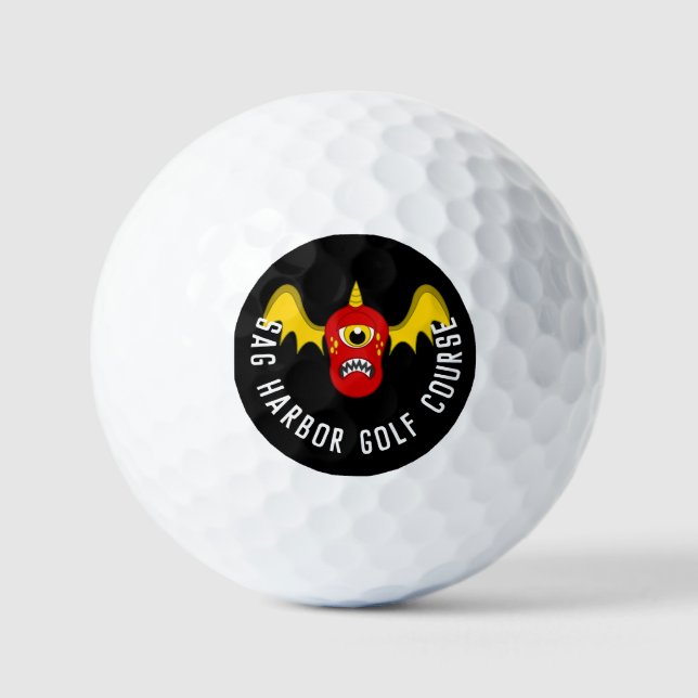 Red Flying Bat Holloween Customised Golf Ball (Front)