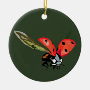 Red Flying Ladybird Ceramic Ornament