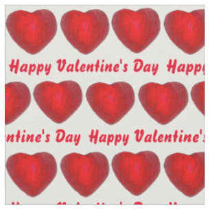Red Foil Chocolate Heart Hearts Valentine's Day Fabric