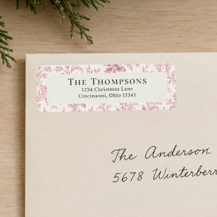 Red Foliage Christmas Return Address Custom Label