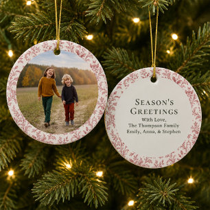 Red Foliage Photo Christmas Keepsake Ceramic Ornament