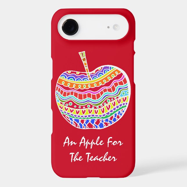 Red Folk Art Apple Teacher's iPhone 6 case (Back)