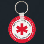 Red Food Allergy Alert Keychain<br><div class="desc">Stay safe when eating out with our range of Food Allergy Alert badges,  labels and cards to raise awareness of your food allergies.</div>
