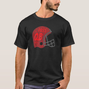 Red Football Helmet for QB Quarterback Player T-Shirt