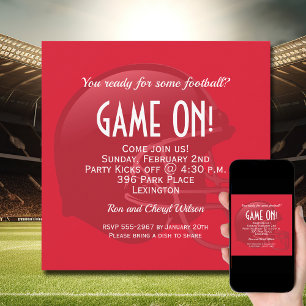 Red Football Helmet Invitation