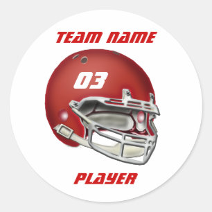 Red Football Helmet Sticker