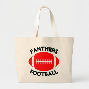 Red Football Mum Custom Team Name or Text Tote Bag