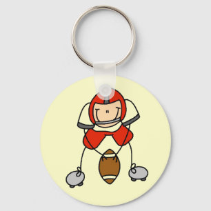 Red Football Player Tshirts and Gifts Key Ring