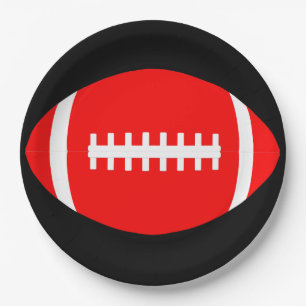 Red Football Team Party or Banquet Sports Paper Plate