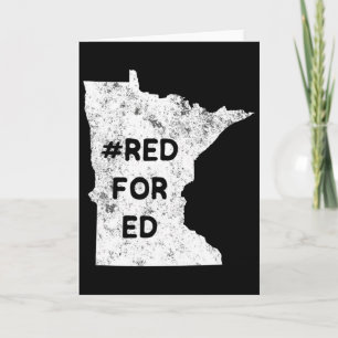 Red For Ed Minnesota Teacher Public Education For Card