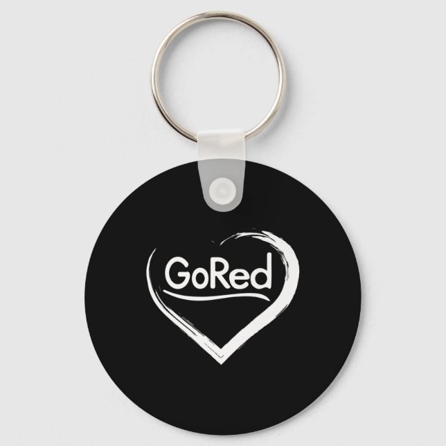 Red For Heart Disease Awareness  Key Ring (Front)