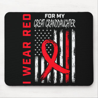 Red For My Great Granddaughter Heart Disease Aware Mouse Pad