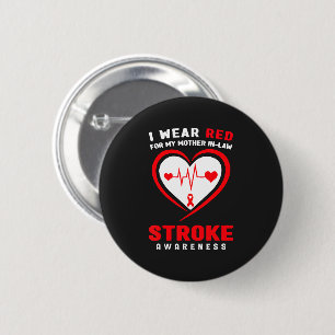 Red For My Mother In-Law Stroke 6 Cm Round Badge
