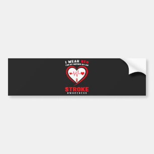 Red For My Mother In-Law Stroke Bumper Sticker