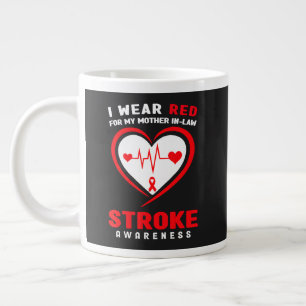 Red For My Mother In-Law Stroke Large Coffee Mug