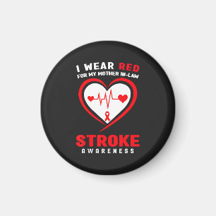 Red For My Mother In-Law Stroke Magnet