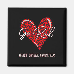Red For Womens Heart Disease Awareness Month Leopa Magnet