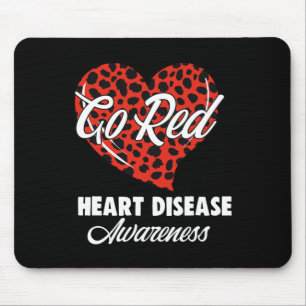 Red For Womens Heart Disease Awareness Month Leopa Mouse Pad