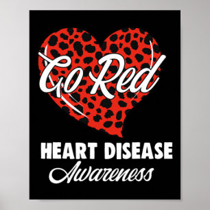 Red For Womens Heart Disease Awareness Month Leopa Poster