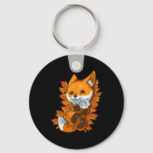 Red Forest Fox Baby Autumn Fall Key Ring
