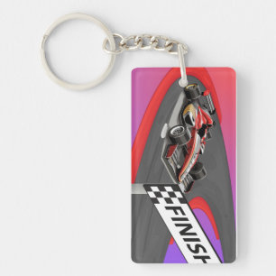 Red Formula Racing Car  Key Ring