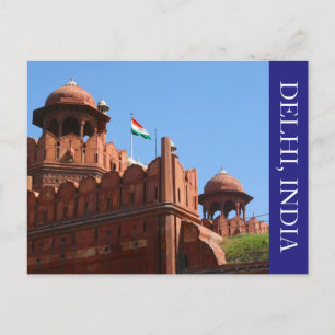 red fort delhi postcard