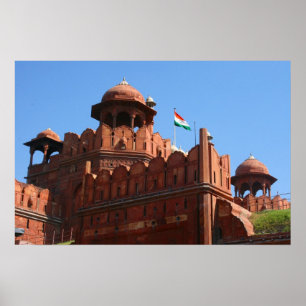 red fort delhi poster