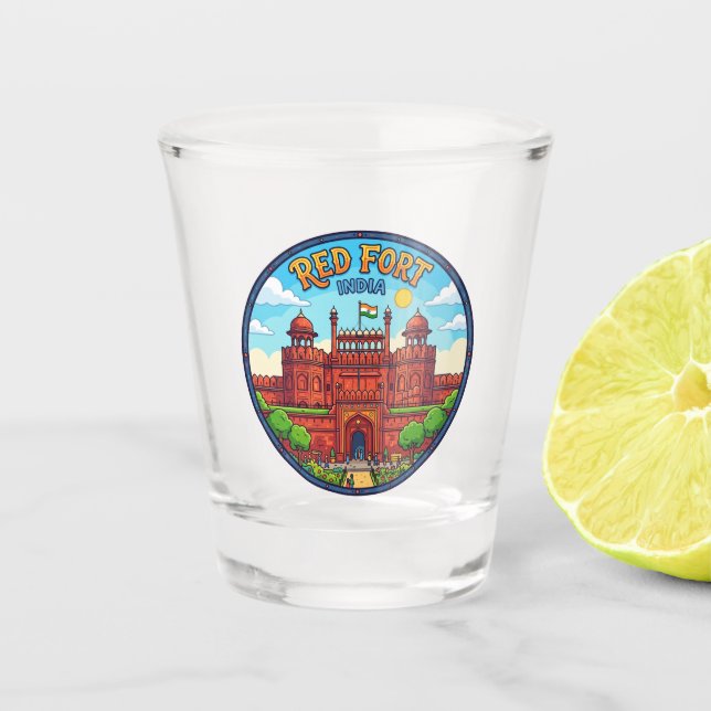 Red Fort India Shot Glass (Front)