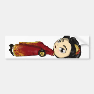 Red Fortune Geisha Bumper Sticker