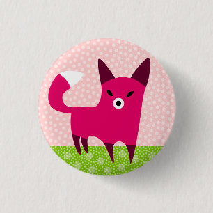Red Fox 3 Cm Round Badge