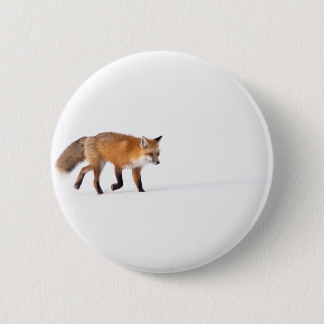 Red Fox 6 Cm Round Badge (Front)