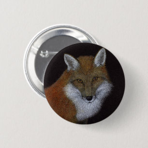 Red Fox 6 Cm Round Badge