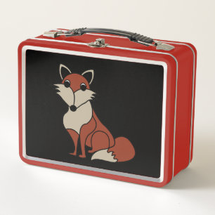 Red Fox Animal Metal Lunch Box
