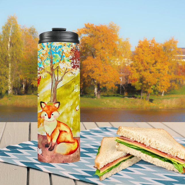 Red Fox Autumn Personalised Inspirational Thermal Tumbler (Creator Uploaded)