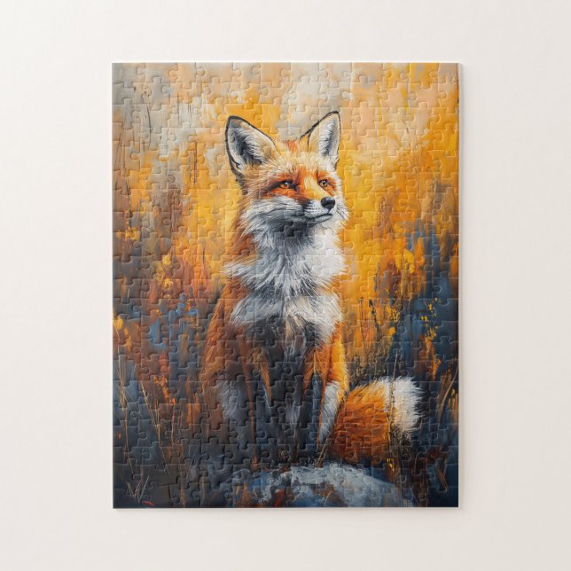 Red Fox Bold Digital Painting Jigsaw Puzzle (Vertical)
