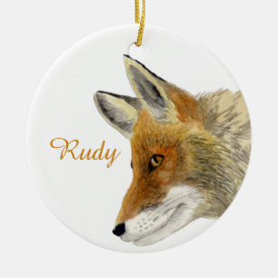 Red Fox Ceramic Ornament