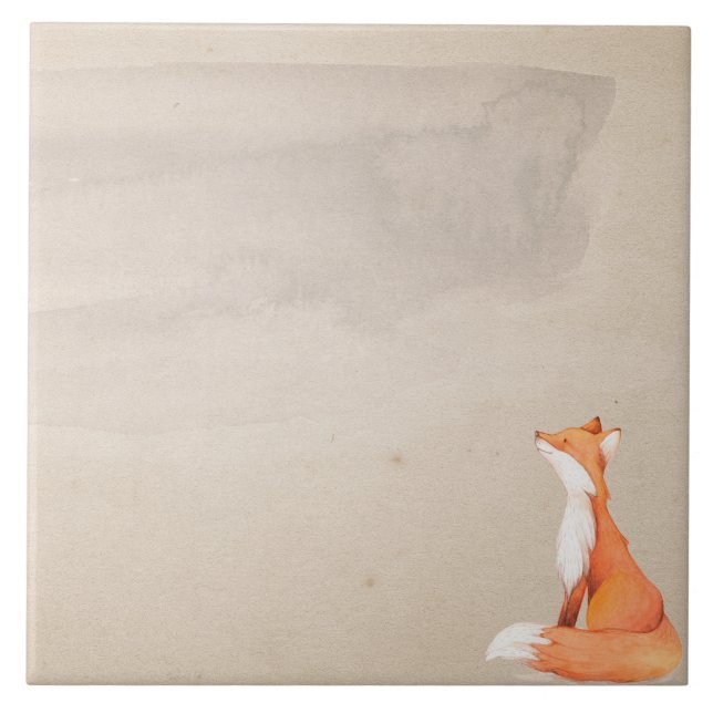Red fox ceramic tile (Front)