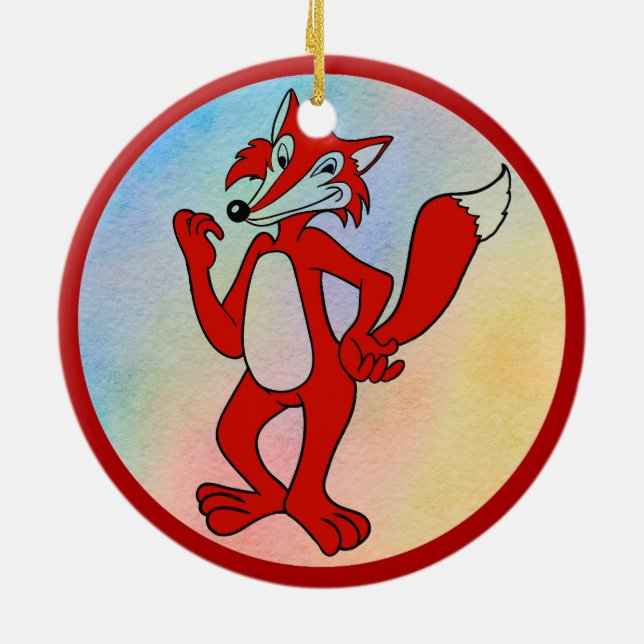 Red Fox Ceramic Tree Decoration (Back)