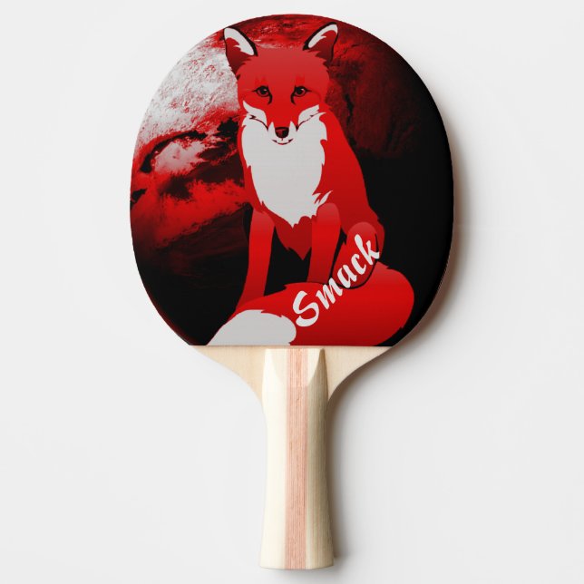 Red Fox Design Personalised Ping Pong Paddle (Front)