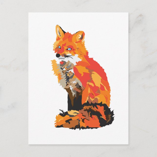 Red Fox Drawing Postcard (Front)