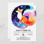 Red Fox Dreams Birthday Invitation (Front/Back)