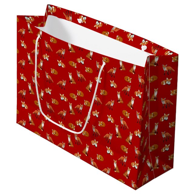 Red Fox Family Gift Bag (Front Angled)