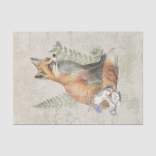 Red Fox Fern Mushroom Woodland Forest Decoupage Tissue Paper