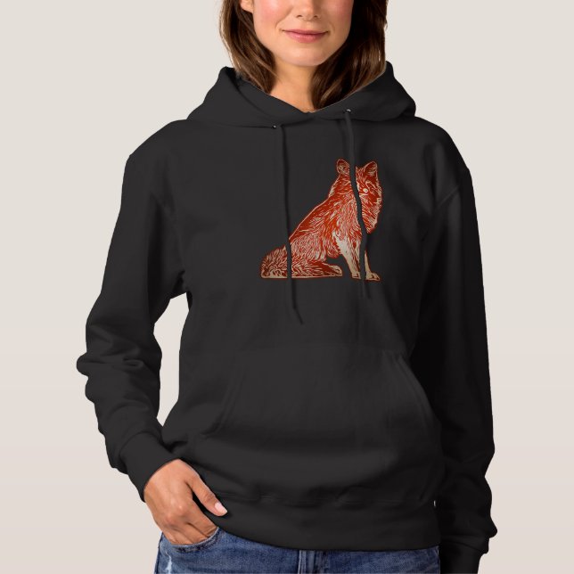 Red fox forest animal wild predator with fox 5 hoodie (Front)