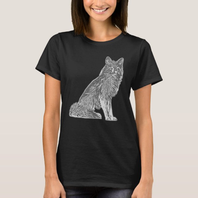 Red fox forest animal wild predator with fox 7 T-Shirt (Front)