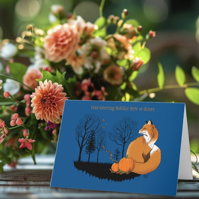 Red Fox Forest Pumpkins Card (Creator Uploaded)
