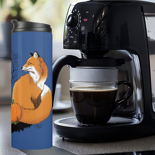 Red Fox Forest Pumpkins Thermal Tumbler (Creator Uploaded)