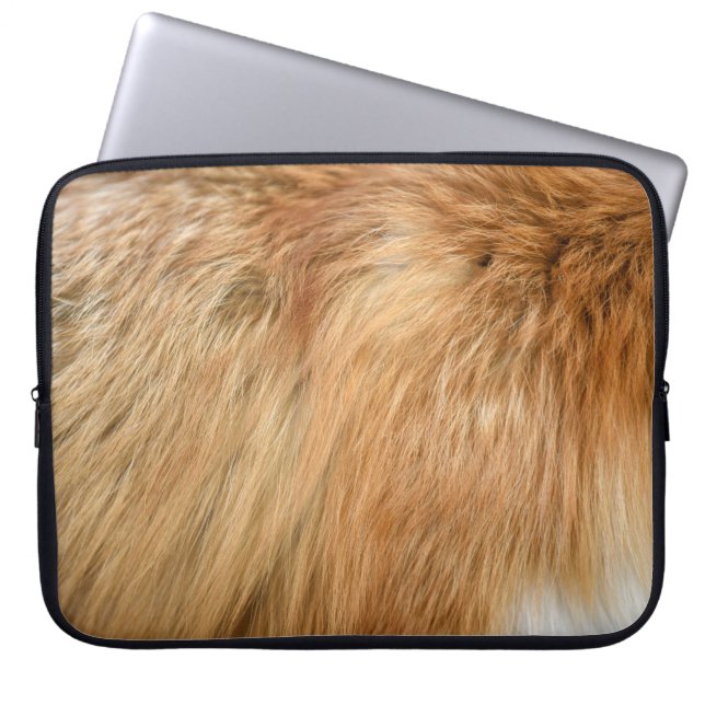 Red Fox Fur Pattern Tile Laptop Sleeve (Front)